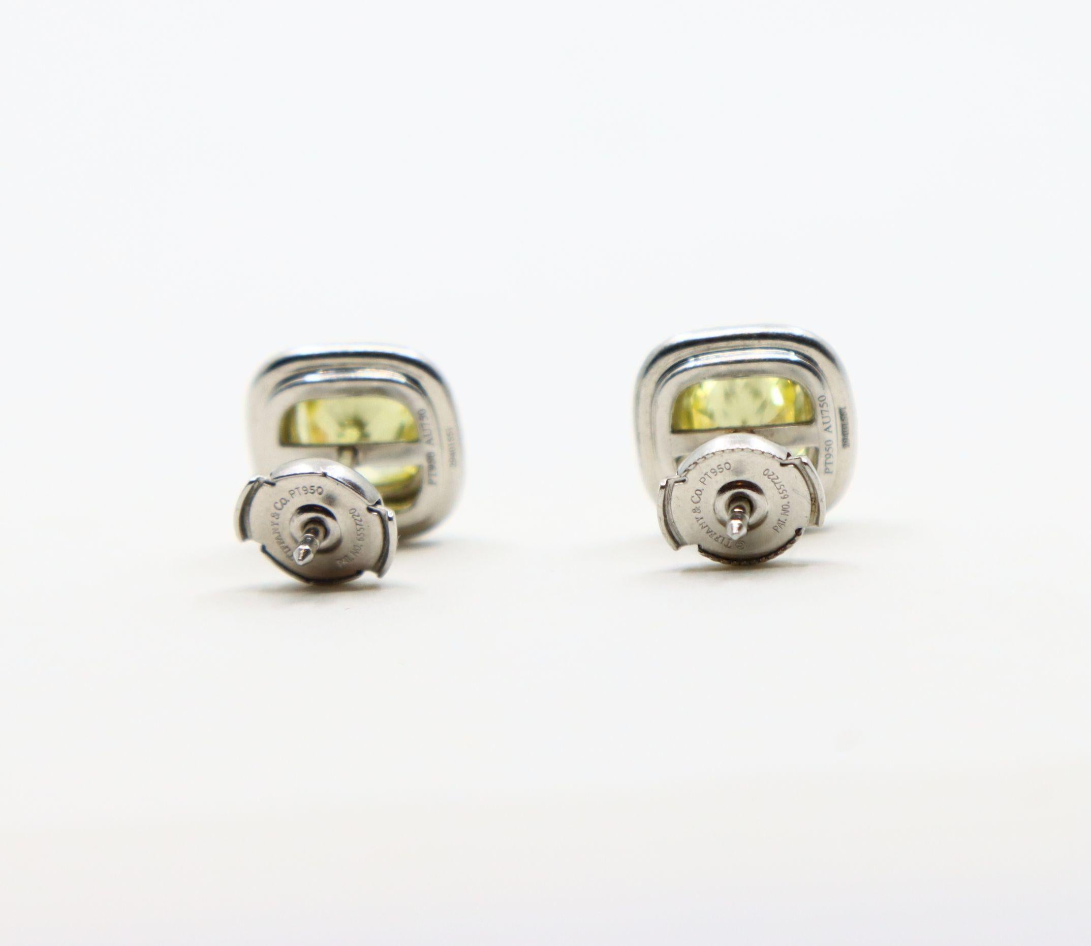 Tiffany & Co. Platin 18K Gold Soleste Gelb Diamant Ring & Ohrringe Set im Angebot 5