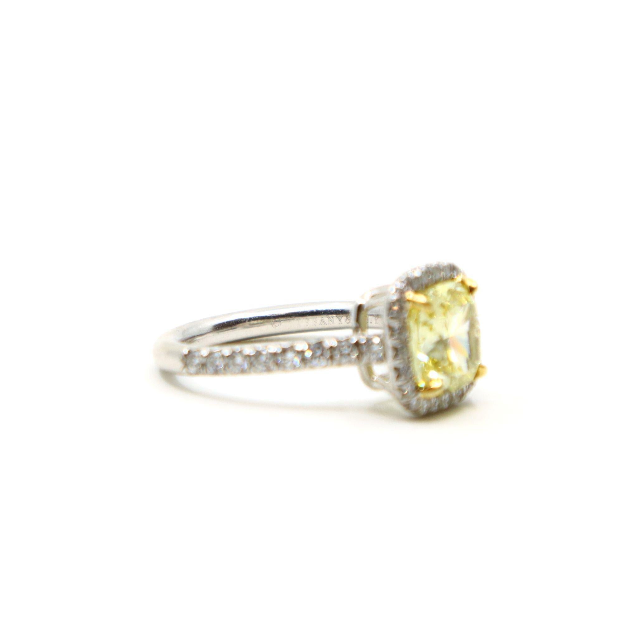 Tiffany & Co. Platin 18K Gold Soleste Gelb Diamant Ring & Ohrringe Set im Angebot 14