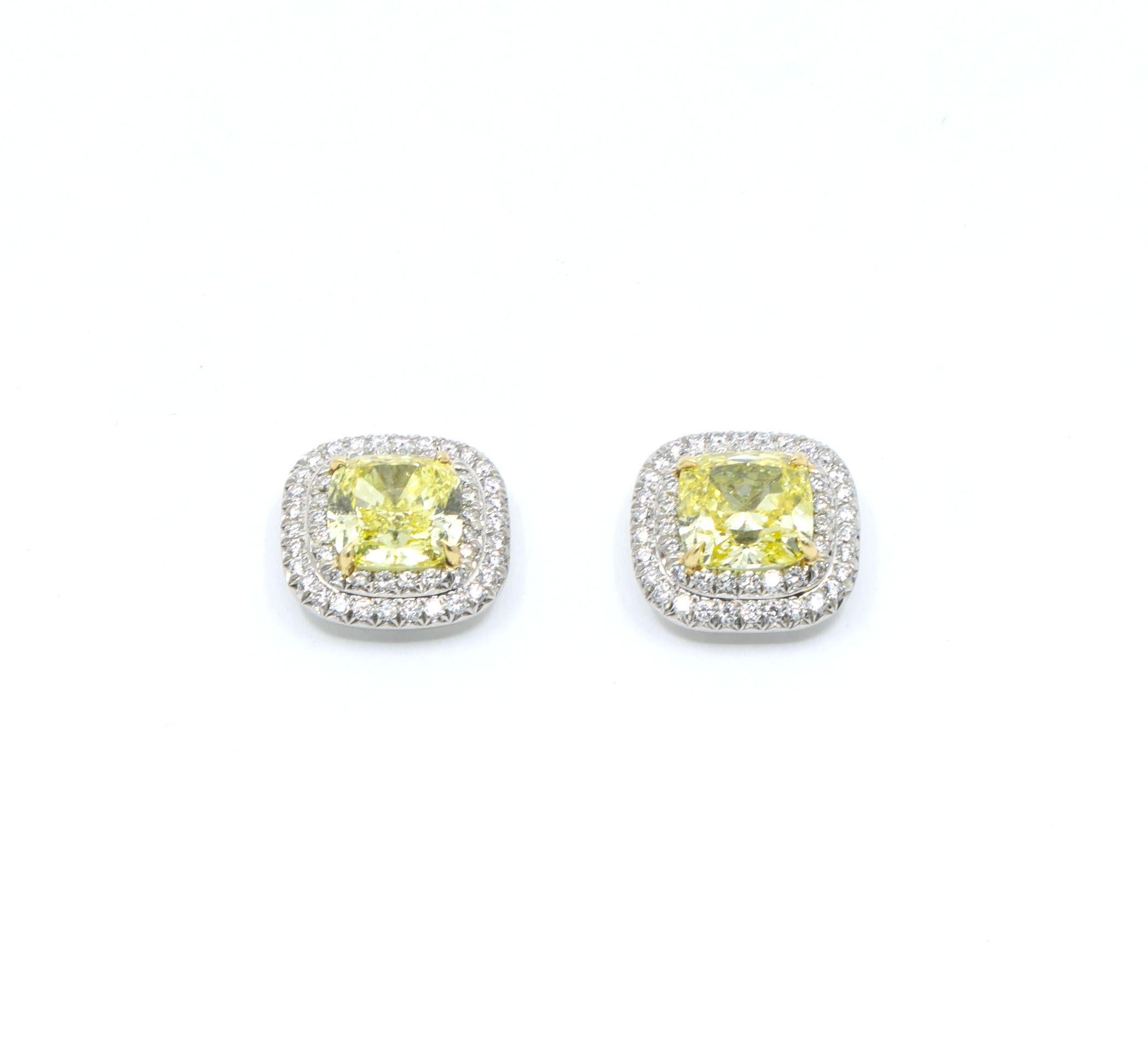 Tiffany & Co. Platin 18K Gold Soleste Gelb Diamant Ring & Ohrringe Set im Angebot 3