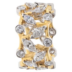 Tiffany & Co. Platinum 18K Jean Schlumberger Vigne Round Marquise Diamond Ring