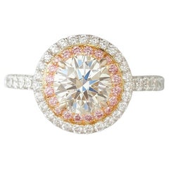 Tiffany & Co. Platinum & 18K Rose Gold Soleste Fancy Pink Diamond Double Ring