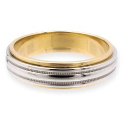 Tiffany & Co. Platinum 18K Together Double Millgrain 6mm Men's Band Ring Size 12