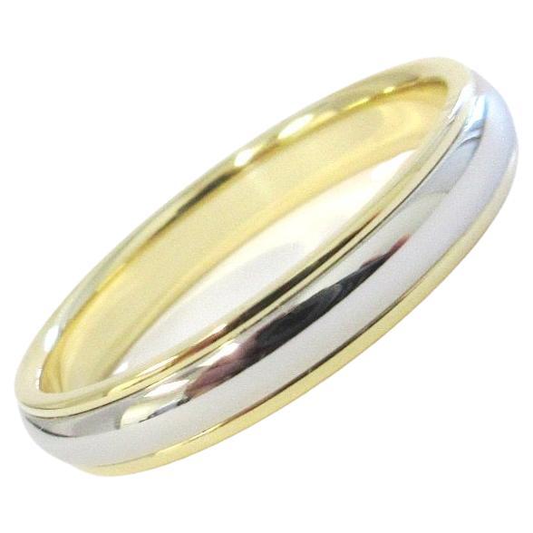 TIFFANY & Co. Classic Platinum 18K Yellow Gold 4mm Lucida Wedding Band Ring 10.5 For Sale