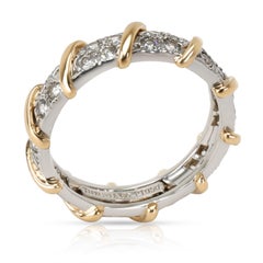Tiffany & Co. Platinum & 18 Karat Yellow Gold Diamond Band, 7/8 Carat