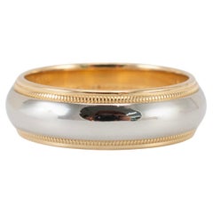 Tiffany & Co. Platinum & 18K Yellow Gold Tiffany Together Milgrain Band Ring