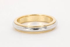 Tiffany & Co. Platinum & 18K Yellow Gold Together: Milgrain Band