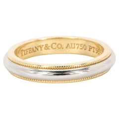 Tiffany & Co. Platinum & 18K Yellow Gold Together: Milgrain Band
