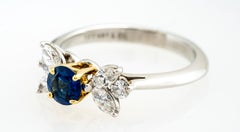 Tiffany & Co. Platinum/18 Karat Yellow Blue Sapphire and Diamond Victoria Ring