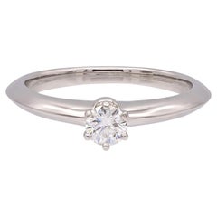Tiffany & Co. Platinum .19 ct Diamond Solitaire Classic Engagement Ring
