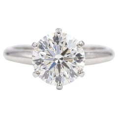 Tiffany & Co Platinum 2.00 Carat H VS1 Round Diamond Engagement Ring