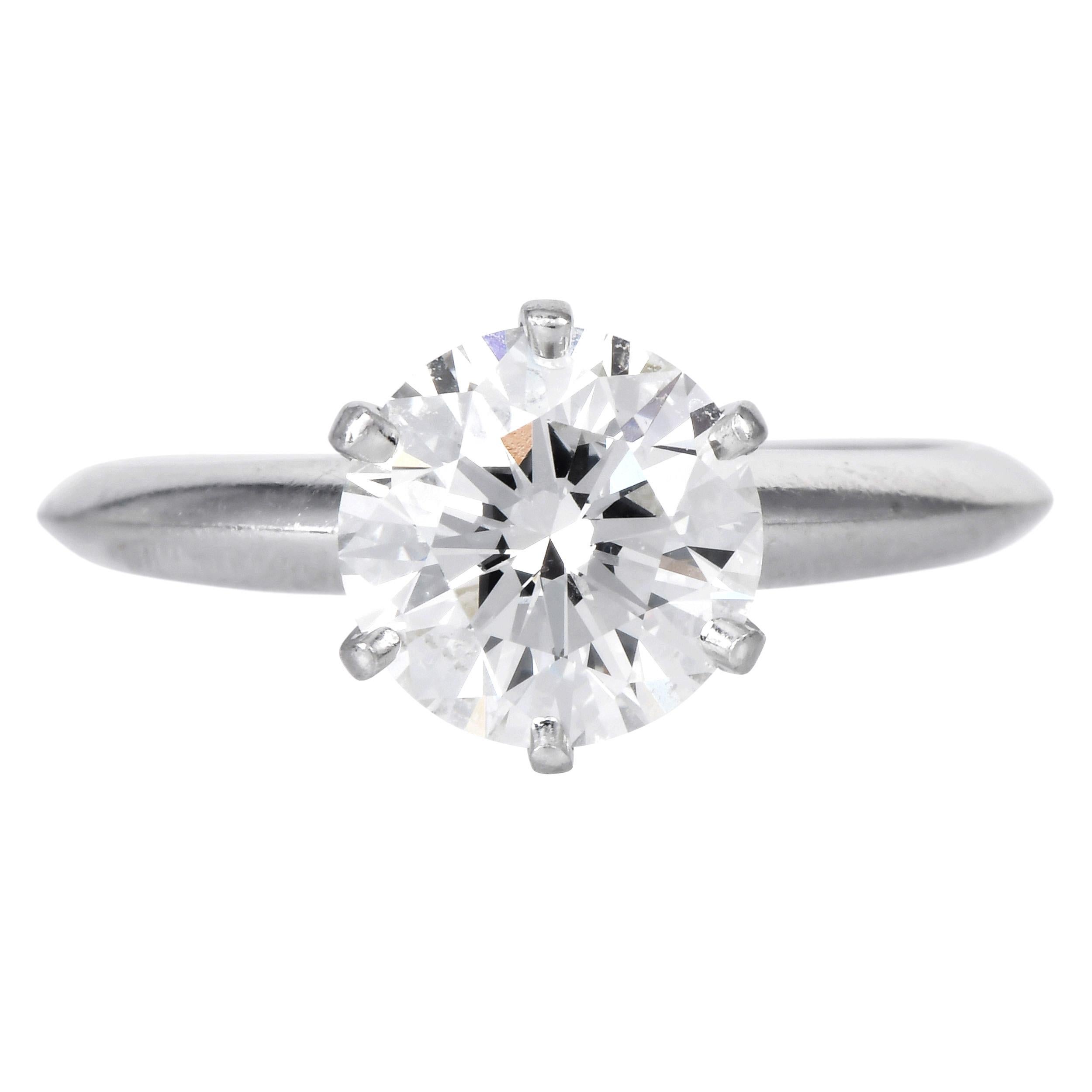 Tiffany & Co. Platinum 2.04 Carat Diamond Solitaire Engagement Ring