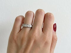 Tiffany & Co Platinum 2.08 Carat Square Diamond Eternity Wedding Band Ring 3.5mm