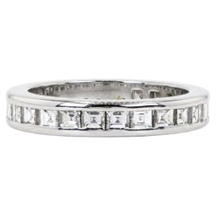 Tiffany & Co Platinum 2.08 Carat Square Diamond Eternity Wedding Band Ring 3.5mm