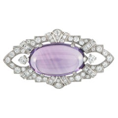 Tiffany 
Co. Platinum 2.0ct Diamond and Amethyst Brooch TI21-121525