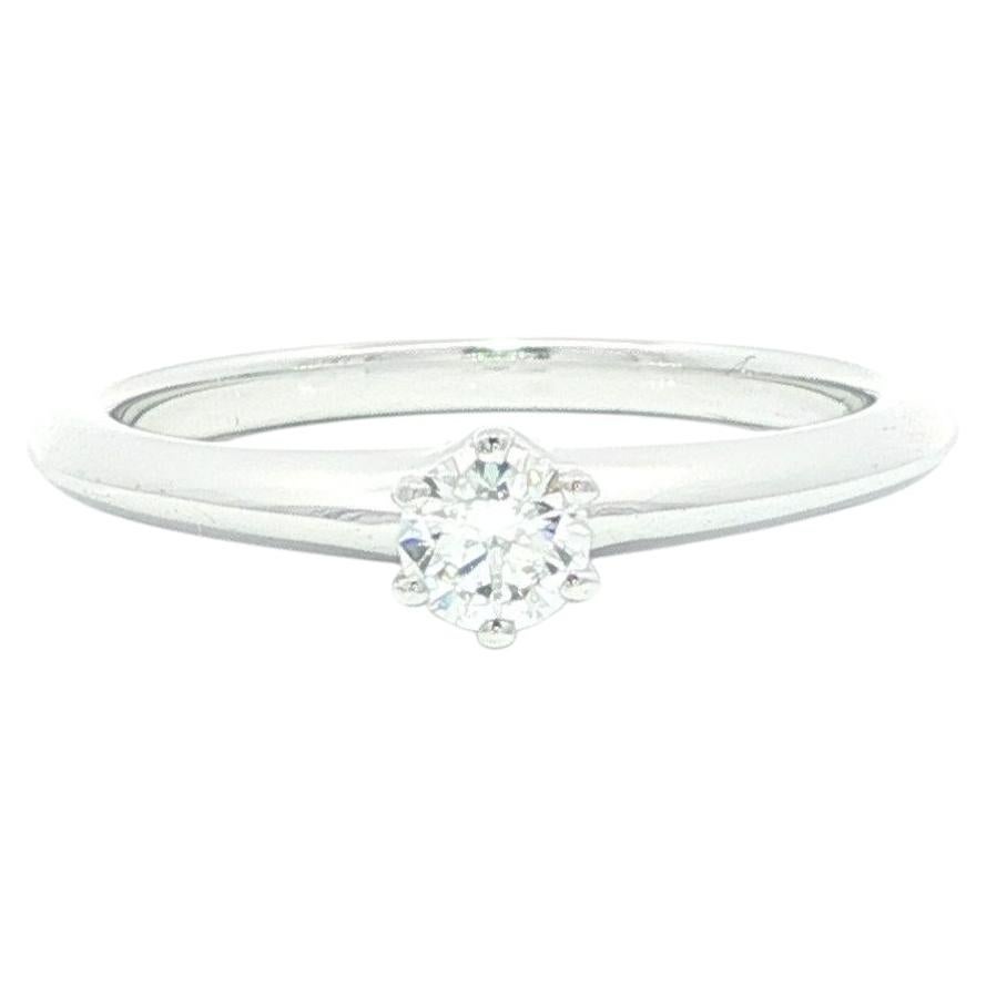 Tiffany & Co. Platinum .20ct Diamond Solitaire Engagement Ring w/ Original Box For Sale