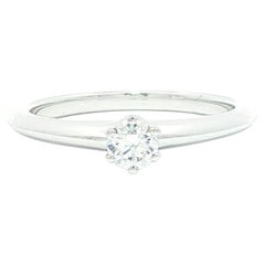 Tiffany & Co. Platinum .20ct Diamond Solitaire Engagement Ring w/ Original Box