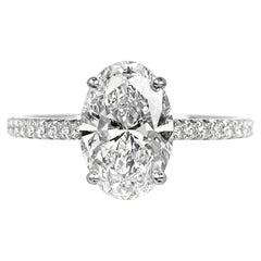 Tiffany & Co. Platinum 2.11 Carat Oval Diamond Engagement Ring