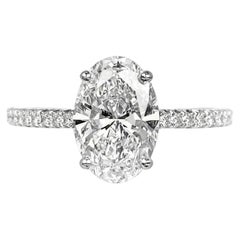 Tiffany & Co. Platinum 2.11 Carat Oval Diamond Engagement Ring