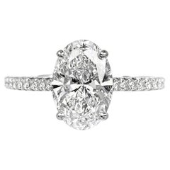 Tiffany & Co. Platinum 2.11 Carat Oval Diamond Engagement Ring