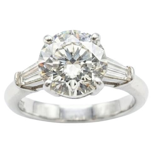 Tiffany 
Co. Bague en platine 2,14 carats E VS1 diamant rond taille brillant en vente