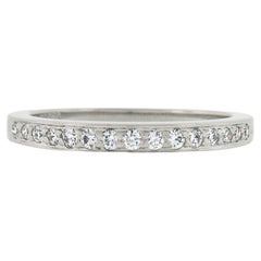 Tiffany & Co. Platinum .22ctw Pave Round Diamond Stack Wedding Band Ring