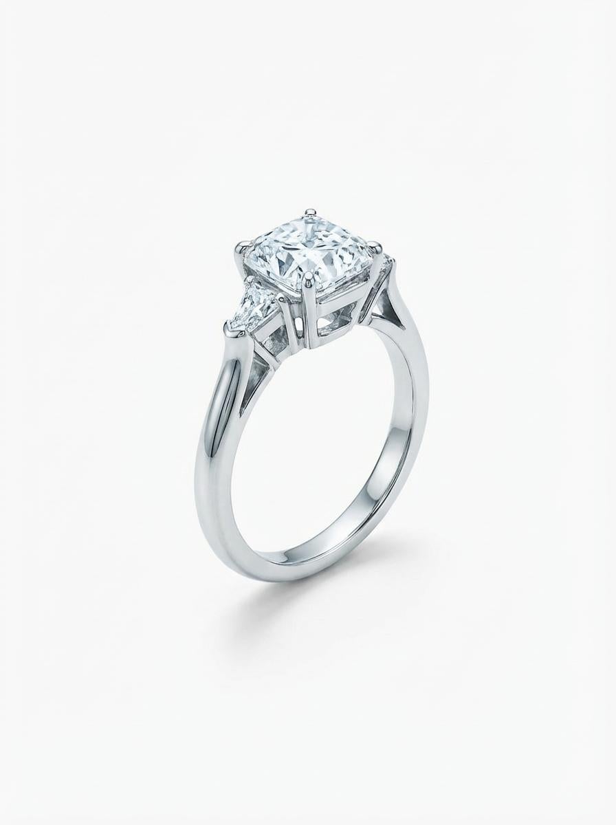 Taille radiant Tiffany & Co. Bague en platine avec diamant radiant de 2,31 carats en vente