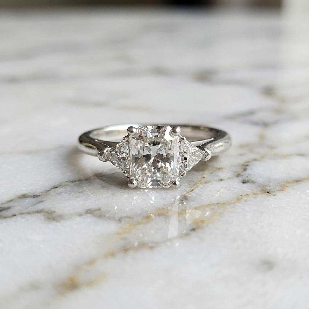 Tiffany & Co. Bague en platine avec diamant radiant de 2,31 carats Excellent état - En vente à Chicago, IL