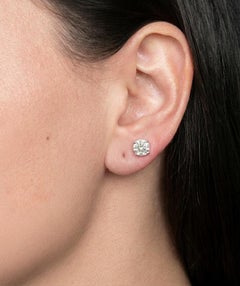 Tiffany & Co. Platinum 2.32 Carat G VVS1 Diamond Solitaire Stud Earrings