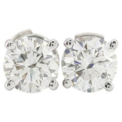 Tiffany & Co. Platinum 2.32 Carat G VVS1 Diamond Solitaire Stud Earrings