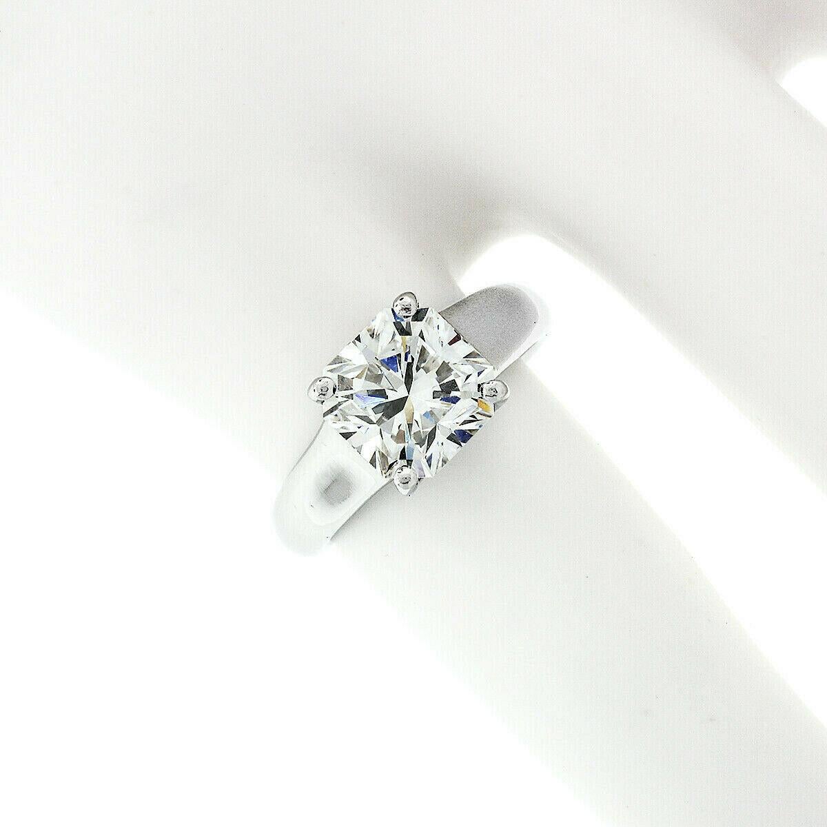 Modern Tiffany & Co. Platinum 2.34 Carat E VS2 Lucida Diamond Solitaire Engagement Ring