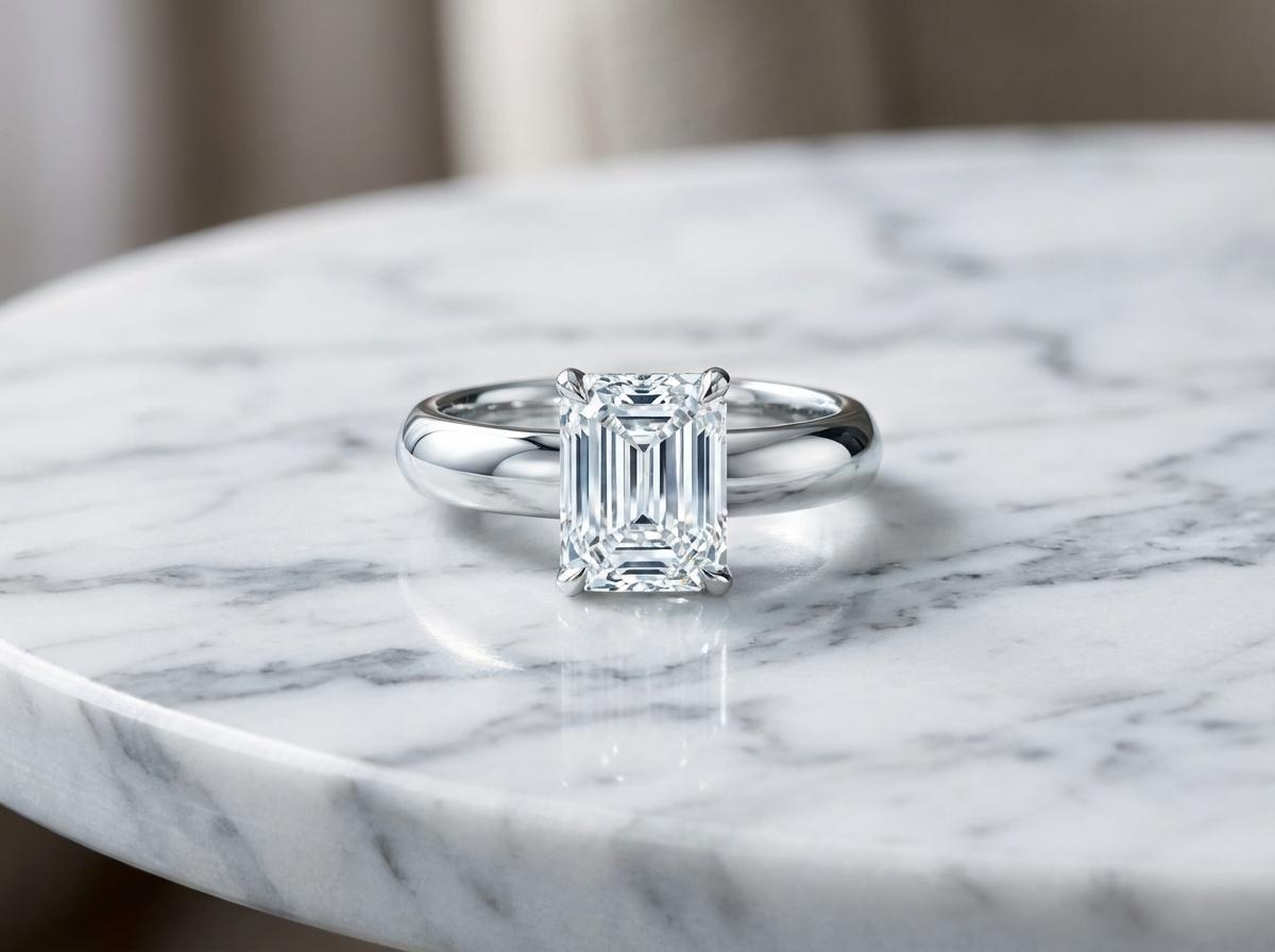 Tiffany & Co. Bague de fiançailles en platine avec diamant taille émeraude de 2,45 carats D VS1 Excellent état - En vente à Chicago, IL