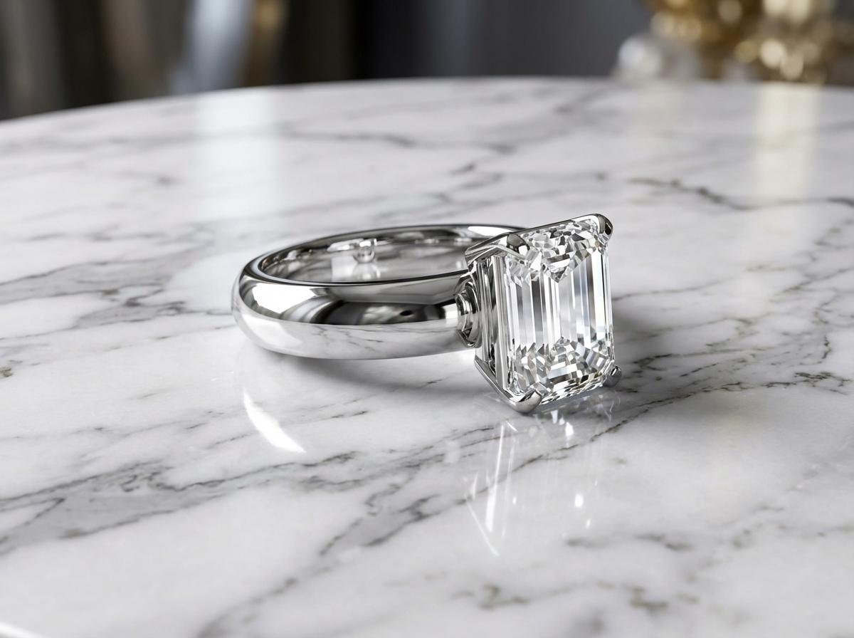Tiffany & Co. Bague de fiançailles en platine avec diamant taille émeraude de 2,45 carats D VS1 Unisexe en vente