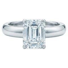 Tiffany & Co. Platinum 2.45 Carat D VS1 Emerald Cut Diamond Engagement Ring