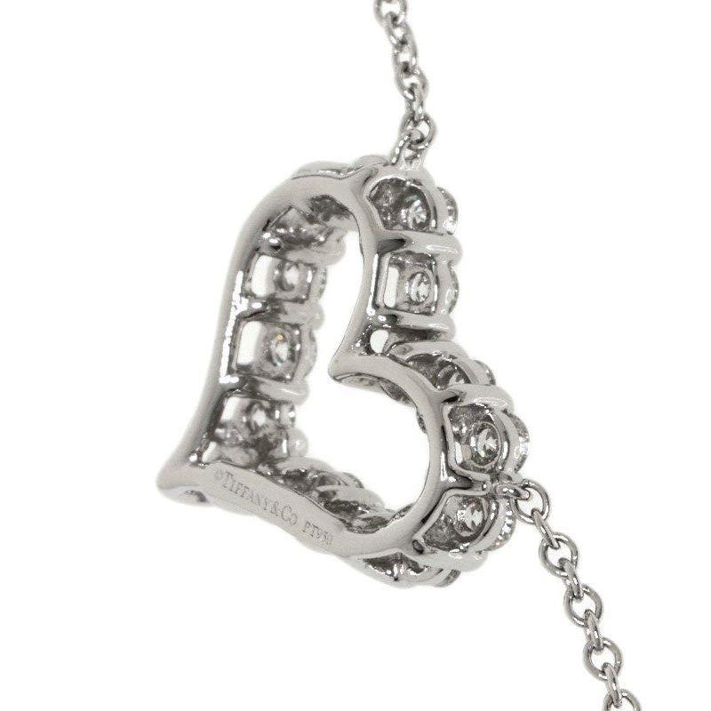TIFFANY & Co. Platinum .25ct Diamond Heart Pendant Necklace For Sale 1