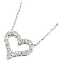 TIFFANY & Co. Platinum .25ct Diamond Heart Pendant Necklace