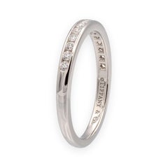 Tiffany 
Co. Platinum 2.5mm Half Circle Diamond Eternity Band Ring .21ct