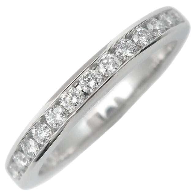 Cicle Rig TIFFANY and Co. Platinum 3mm Full Circle Diamond Wedding Band Ring 4 ...