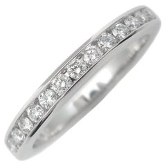TIFFANY & Co. Platinum 2.5mm Half Circle Diamond Wedding Band Ring 4