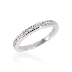 TIFFANY & Co. Platinum 2.5mm Half Circle Diamond Wedding Band Ring 5