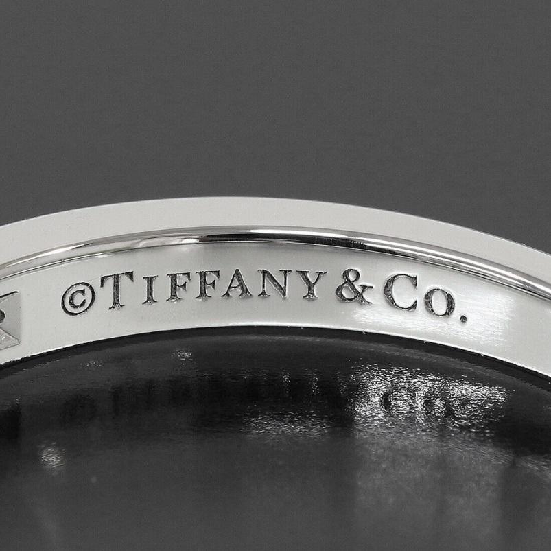 Women's TIFFANY & Co. Platinum 2.5mm Half Circle Diamond Wedding Band Ring 5.5 For Sale