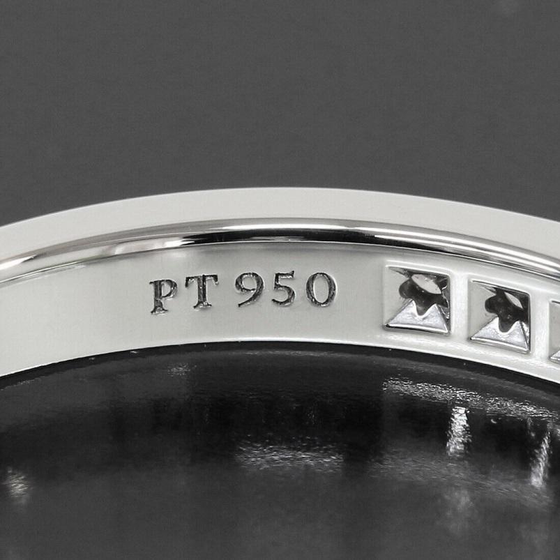 TIFFANY & Co. Platinum 2.5mm Half Circle Diamond Wedding Band Ring 5.5 For Sale 1