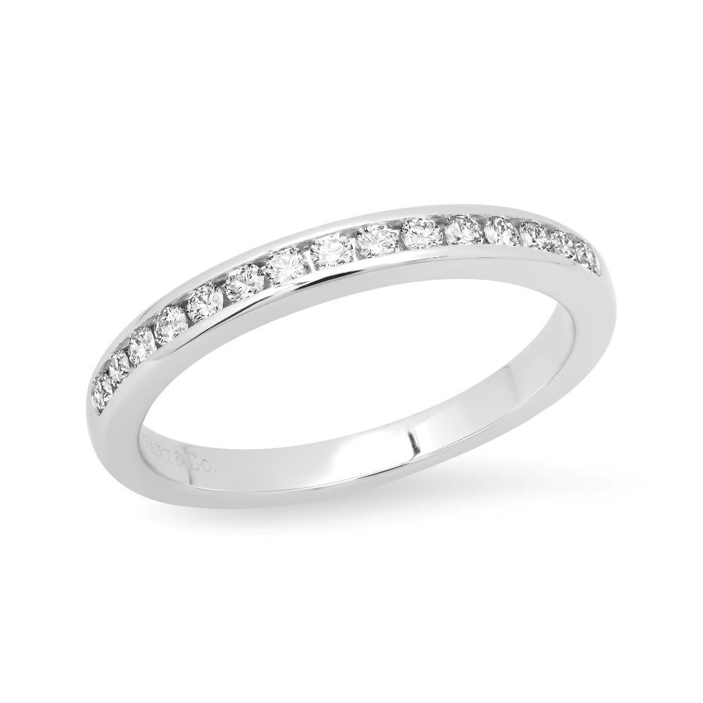TIFFANY & Co. Platinum 2.5mm Half Circle Diamond Wedding Band Ring 7

Metal: Platinum
Size: 7
Band Width: 2.5mm 
Diamond: 15 round brilliant diamonds, carat total weight .24
Hallmark: ©TIFFANY&CO. PT950
Condition: Excellent condition, comes with