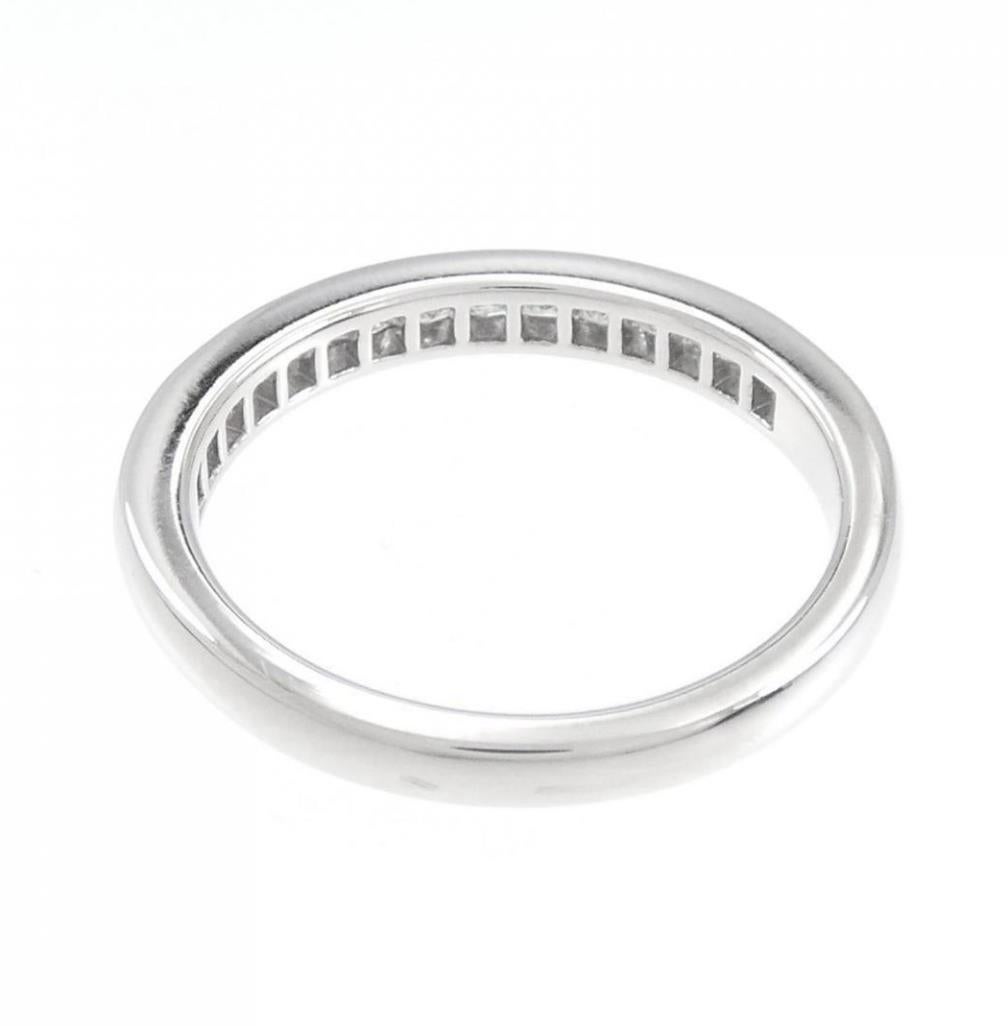 Women's TIFFANY & Co. Platinum 2.6mm Half Circle Princess Cut Diamond Band Ring 5.5 For Sale