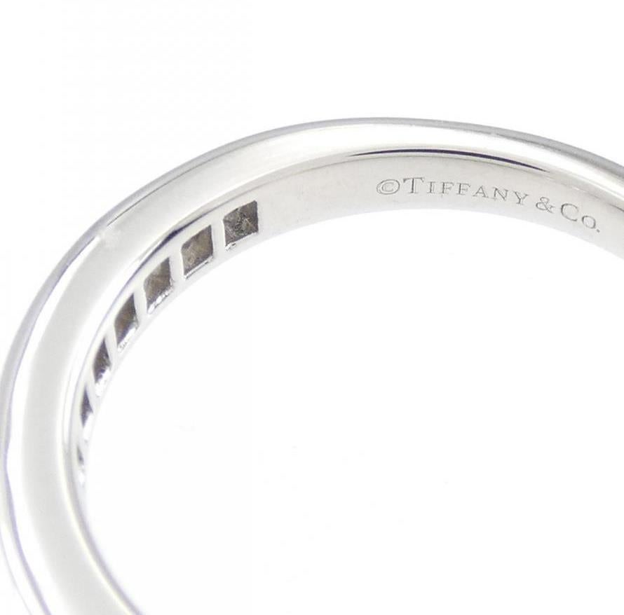 TIFFANY & Co. Platinum 2.6mm Half Circle Princess Cut Diamond Band Ring 5.5 For Sale 1
