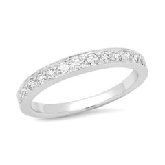 TIFFANY & Co. Platinum 2.75mm Half Circle Bead-set Diamond Band Ring 6