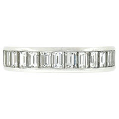 Tiffany & Co. Platinum 2.80ctw Channel Baguette Cut Diamond Eternity Band Ring