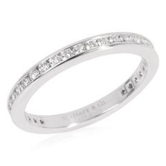 TIFFANY & Co. Platinum 2mm Full Circle Diamond Wedding Band Ring 5