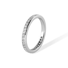 TIFFANY & Co. Platinum 2mm Full Circle Diamond Wedding Band Ring 6