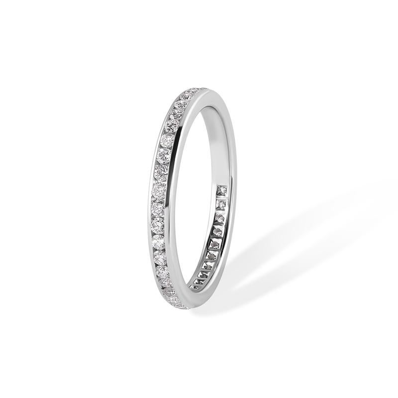 TIFFANY & Co. Alianza de Platino con Diamantes en Círculo Completo de 2 mm 6 en venta 1