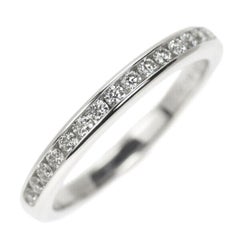 TIFFANY & Co. Platinum 2mm Half Circle Diamond Wedding Band Ring 4